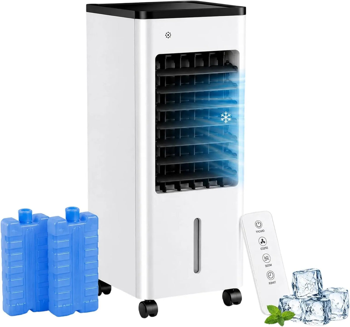 Generic klimatyzator przenośny, Odświeżacz powietrza, 15 l, poruszające się koła, zegar, 3 prędkości wentylatora mobilnego, oscylacja, duży zbiornik, 360