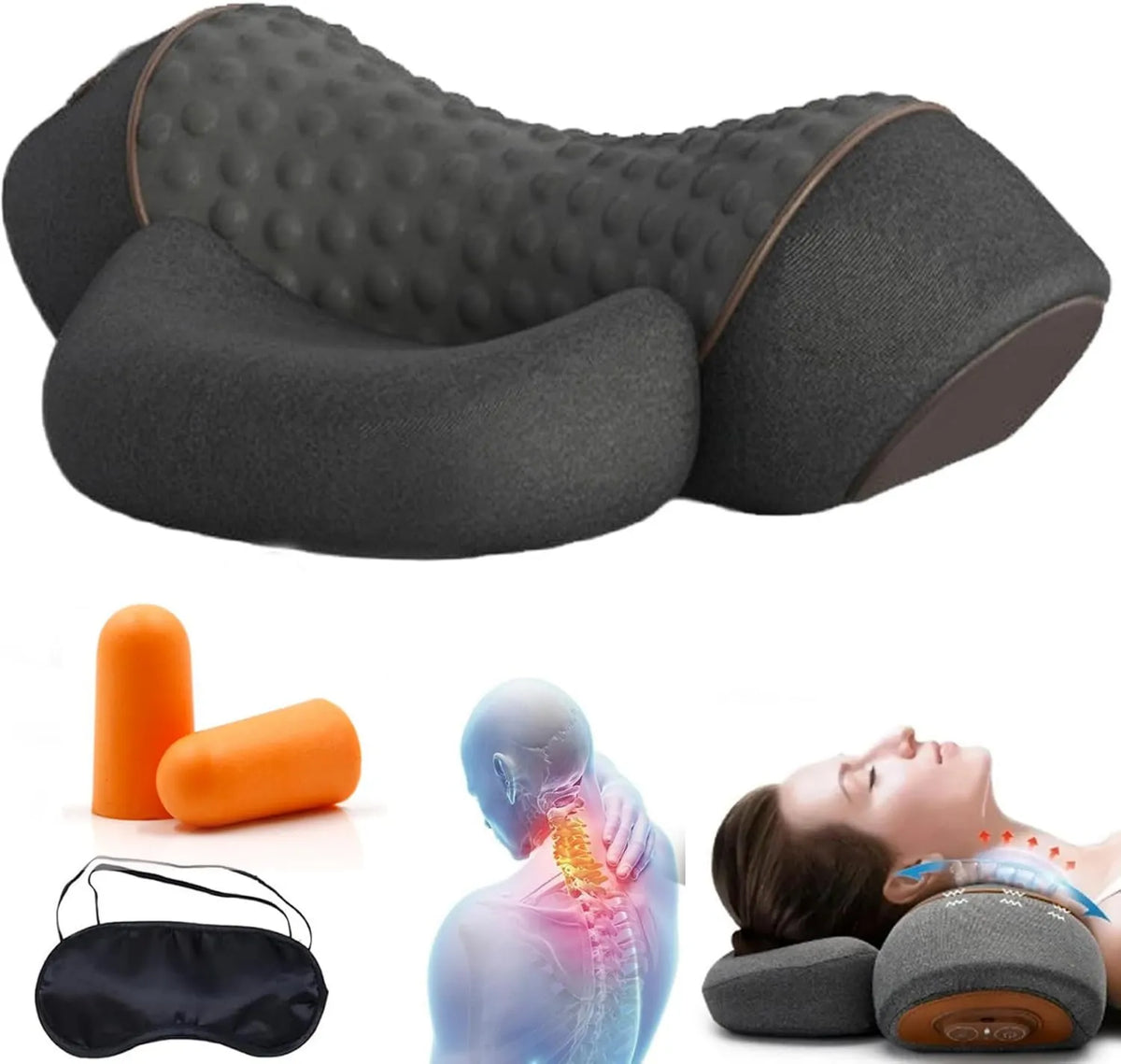 Wxshang, 3- in-1 Masager, Cushion, funkcja ogrzewania, szary, aby złagodzić ból głębokiej tkaniny 3 w 1
