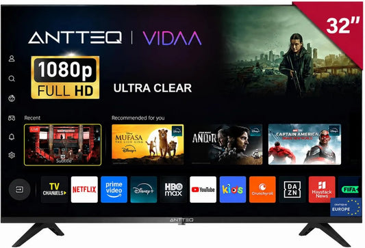 Antteq telewizor, Inteligentny, 32 cale, TV, L32- AVF3N1 2K, FHD, HDMI, WiFi, Full HD, 80 cm, TV z Mołotowa, Netflix, Prime Video, Disney + L32-AVF3N1