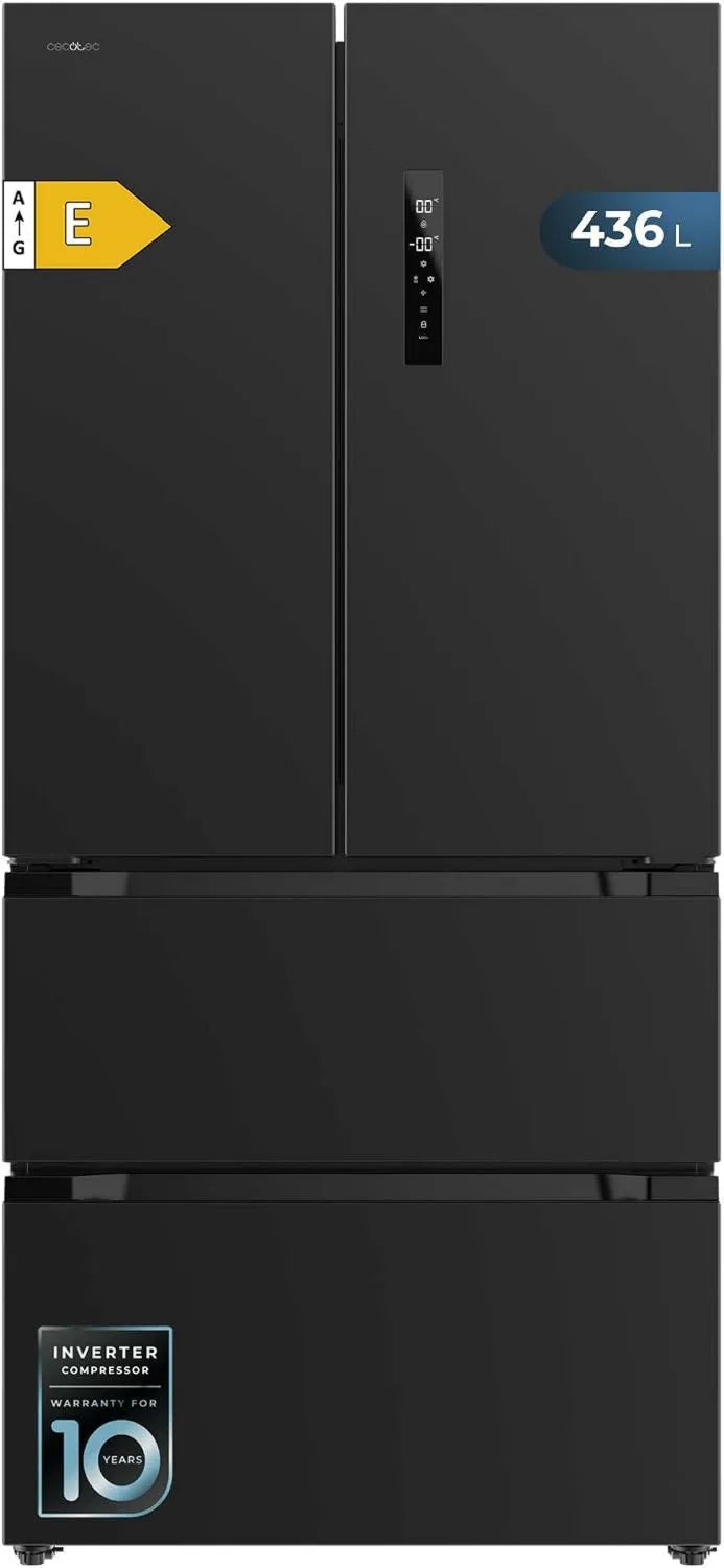 Cecotec lodówka, Bolero CoolMarket FD zamrażarka, 436 l, 183x84 cm, bez mróz, Inwerter, Metal Cooling
